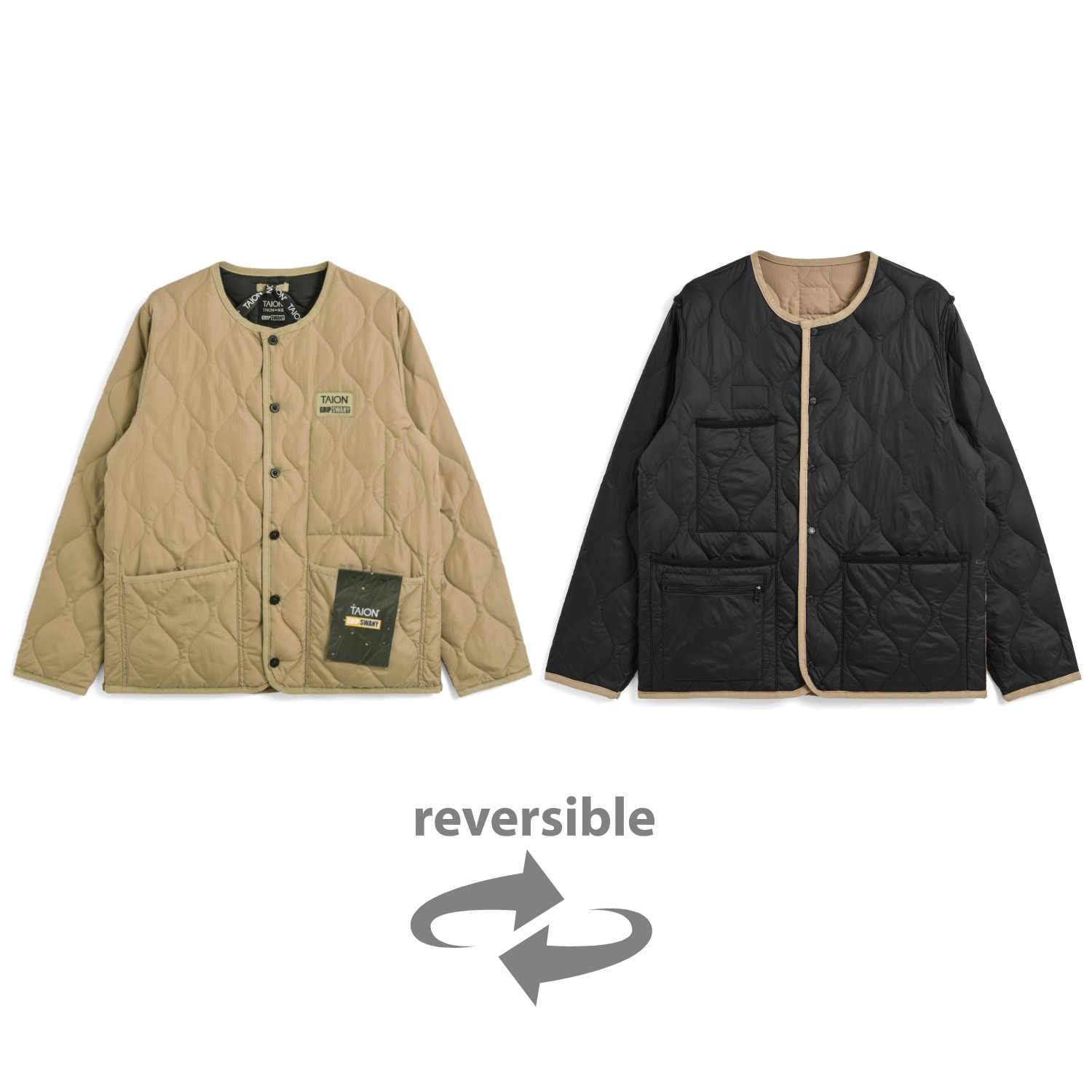 タイオン / TAION（タイオン） | GRIPSWANY×TAIONコラボ リバーシブル ダウンジャケット / TAION-G-JK01 コヨーテ ［25FW］