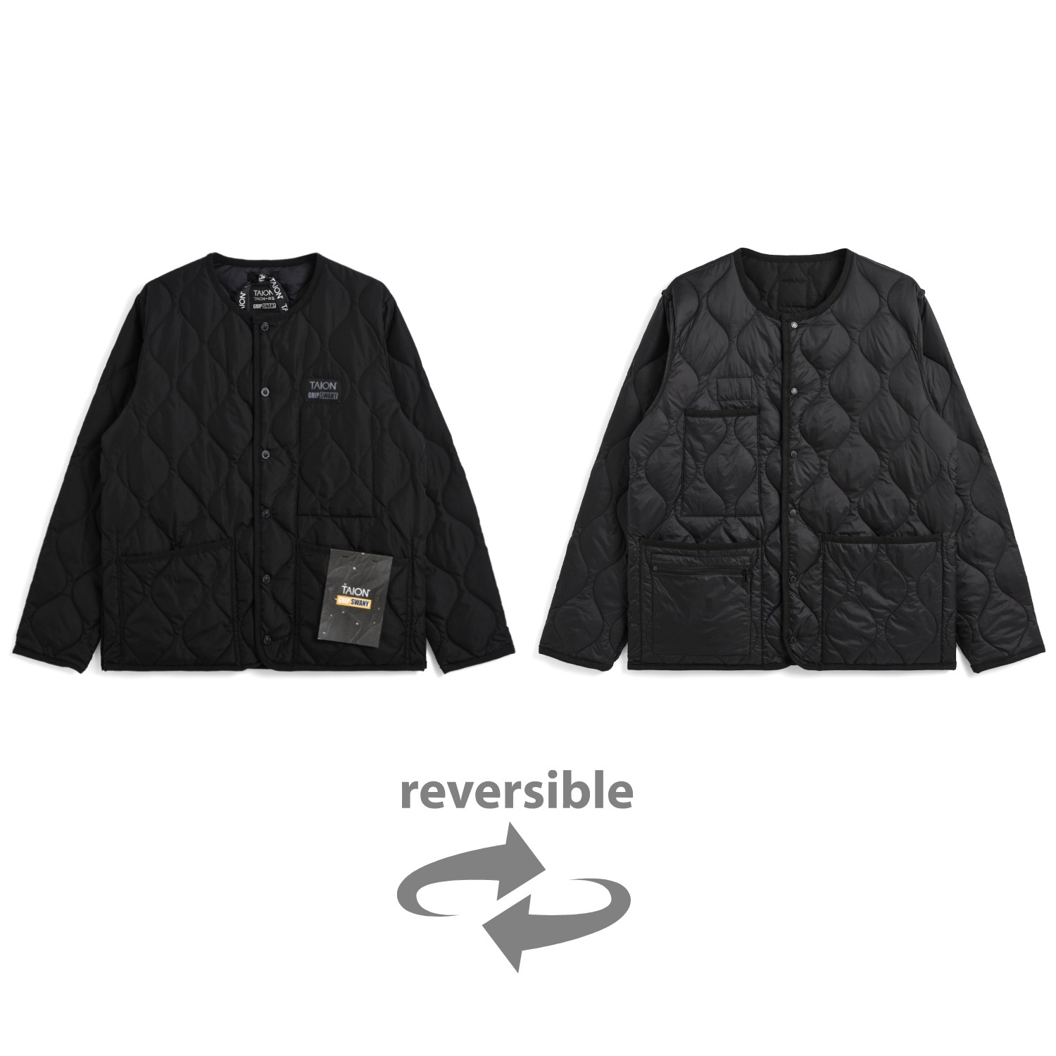 タイオン / TAION（タイオン） | GRIPSWANY×TAIONコラボ リバーシブル ダウンジャケット / TAION-G-JK01 ブラック ［25FW］