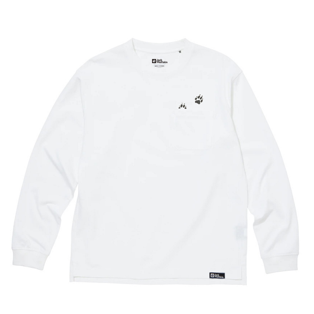 じゃっくうるふすきん | 【アウトレット】JP PAW IN ポケットロングスリーブ Tシャツ（メンズ） / 5030821 5055 off white