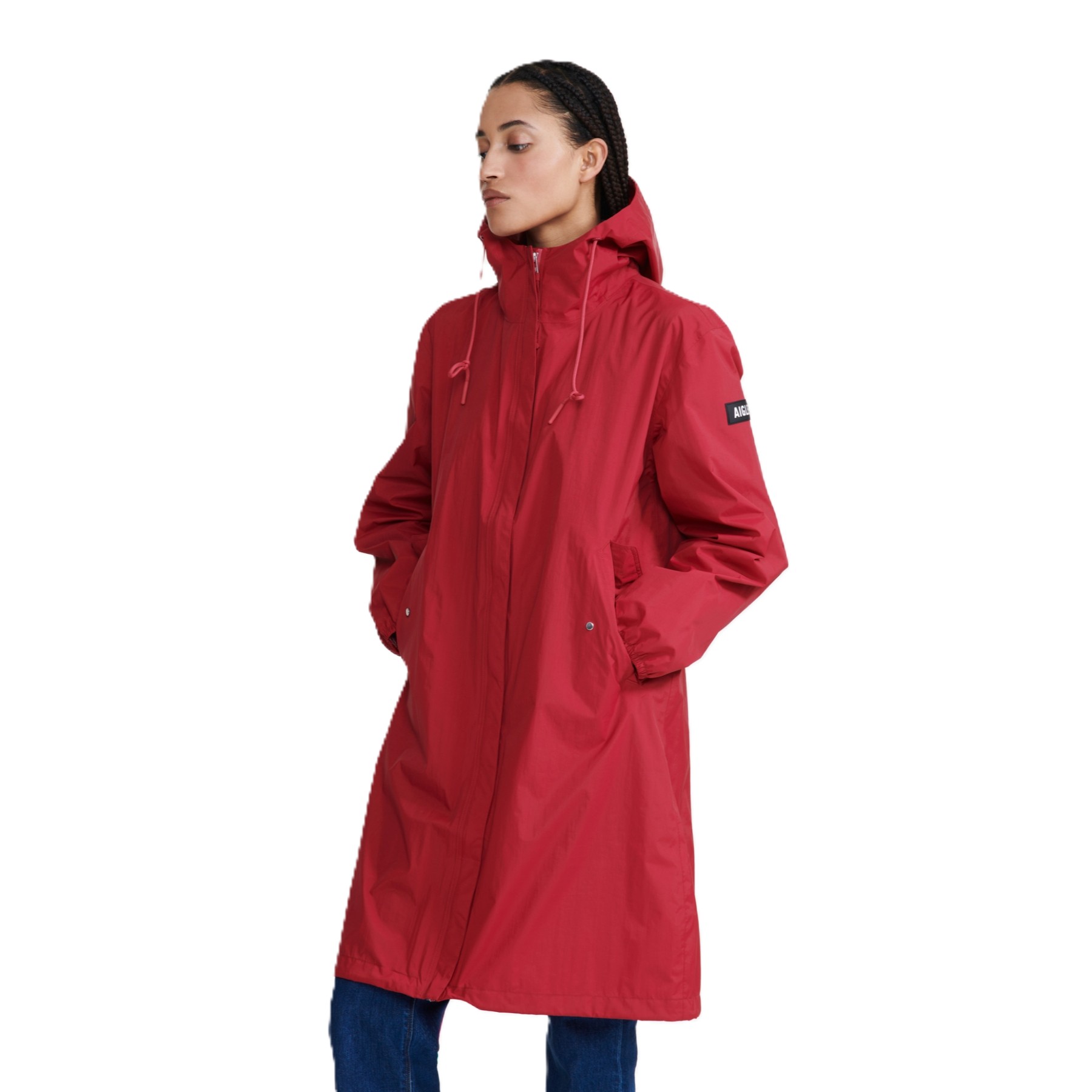 AIGLE / エーグル（エーグル） | 透湿防水 パッカブルロングフーデッドジャケット（ウィメンズ） / ZBFAD54 00D レッド