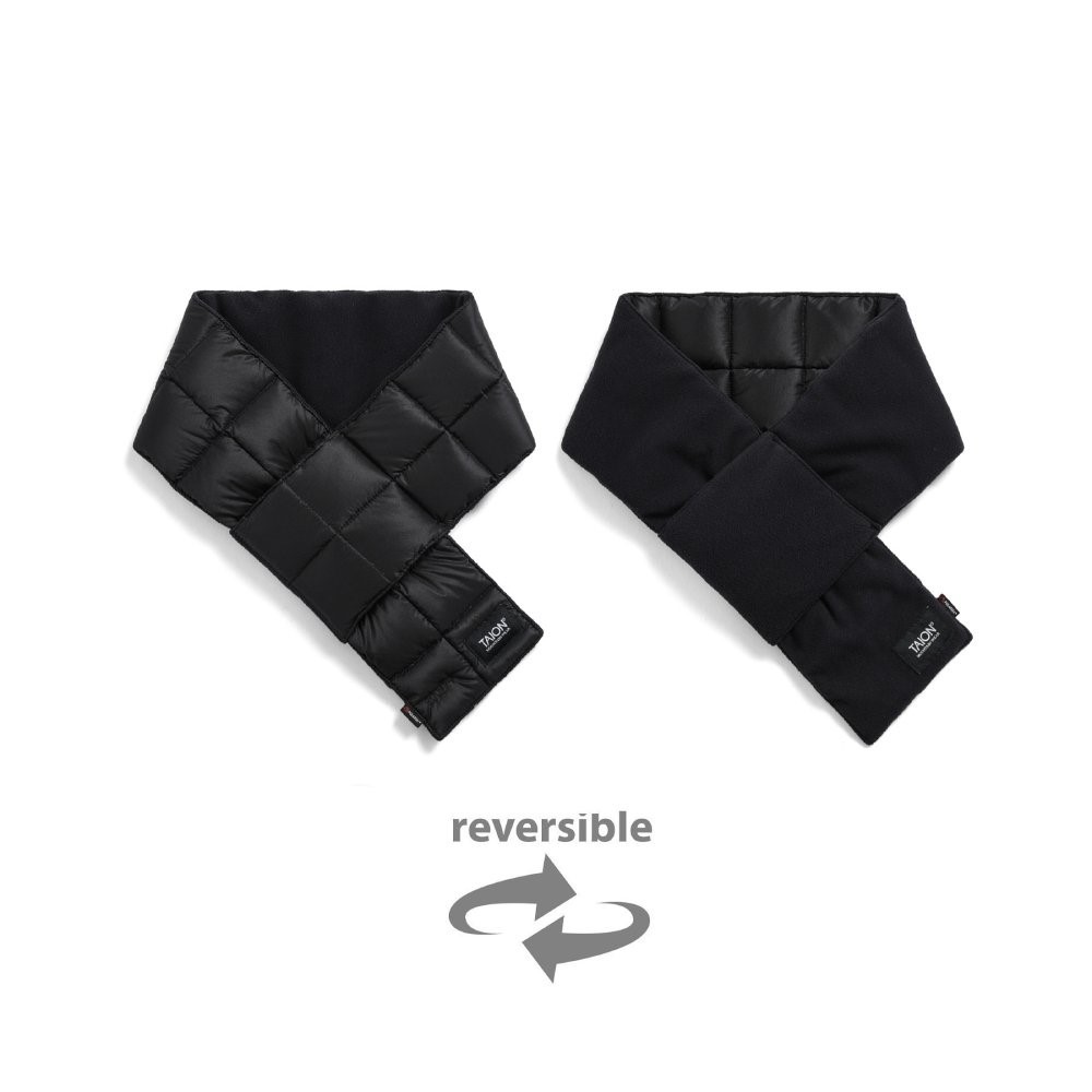 タイオン / TAION（タイオン） | マウンテン リバーシブル ライトダウンマフラー / ブラック TAION-R201XMT MOUNTAIN R/S LIGHT DOWNXPOLART ユニセックス