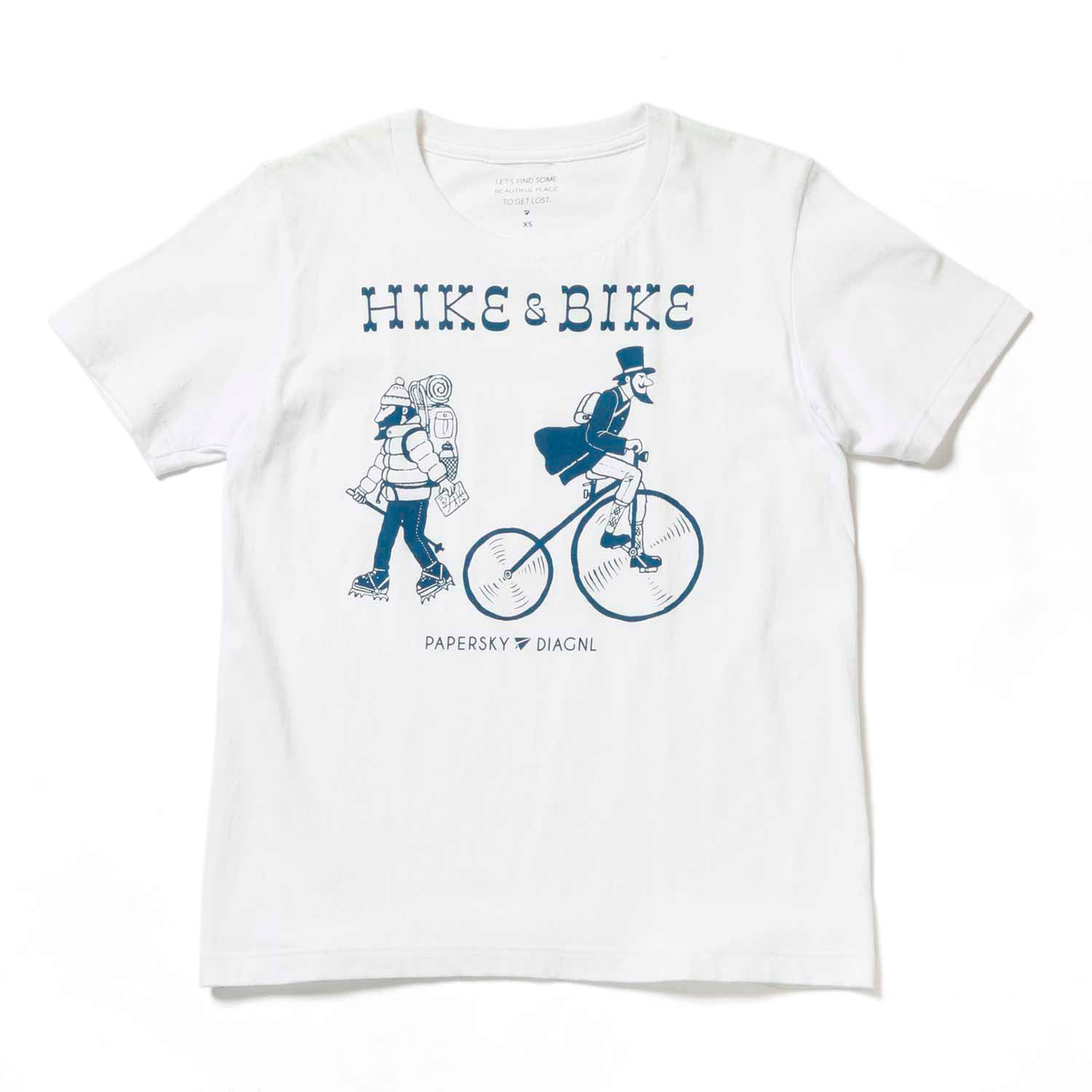 ペーパースカイ / PAPERSKY（ペーパースカイ） | PAPERSKY TOOLS HIKE ＆ BIKE T-Shirts（ユニセックス） / PS034 White ＆ Blue ［25FW］