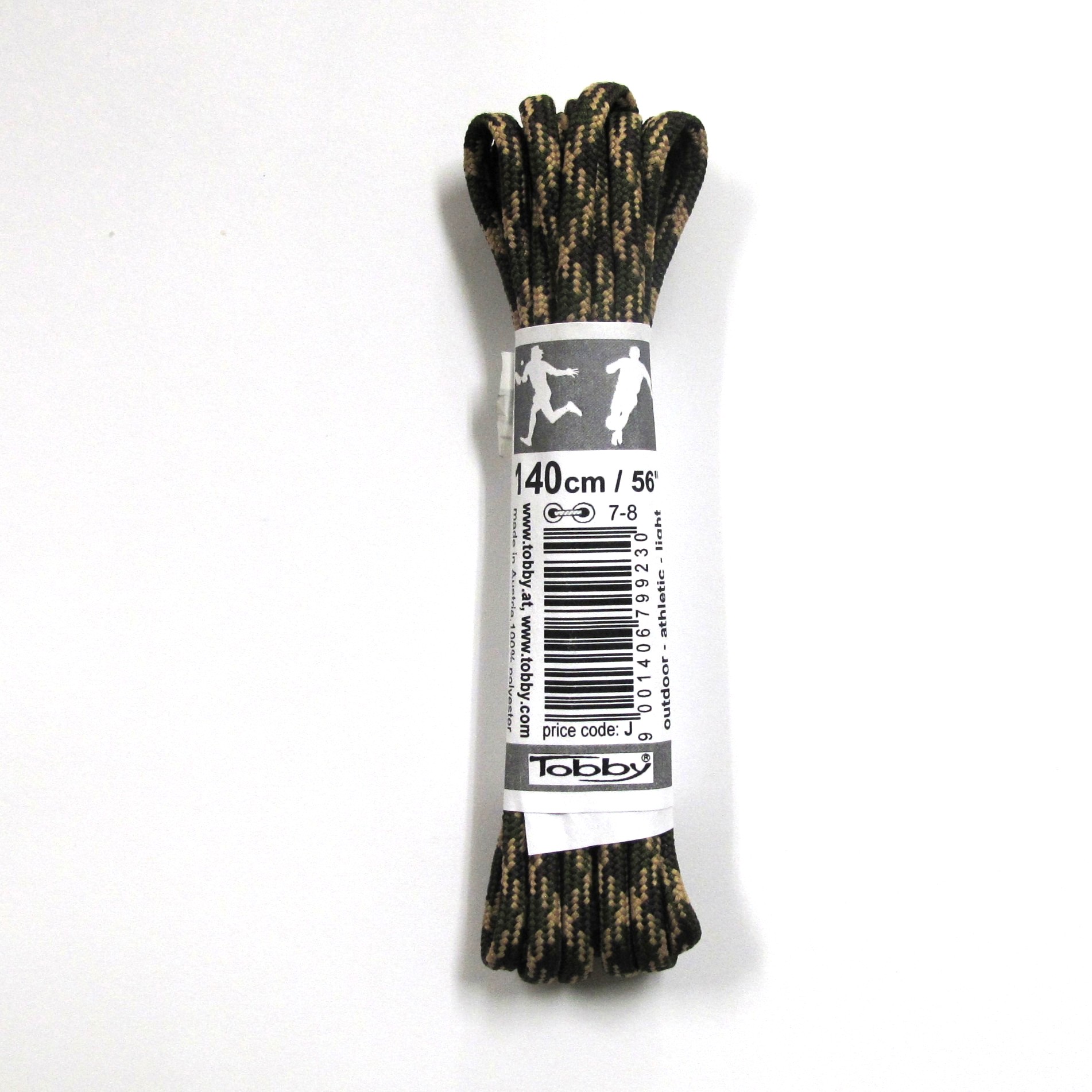 シューレースアウトドアスリム 丸 140cm / 242-0723-140 カモ 2本入り|トビー / Tobby