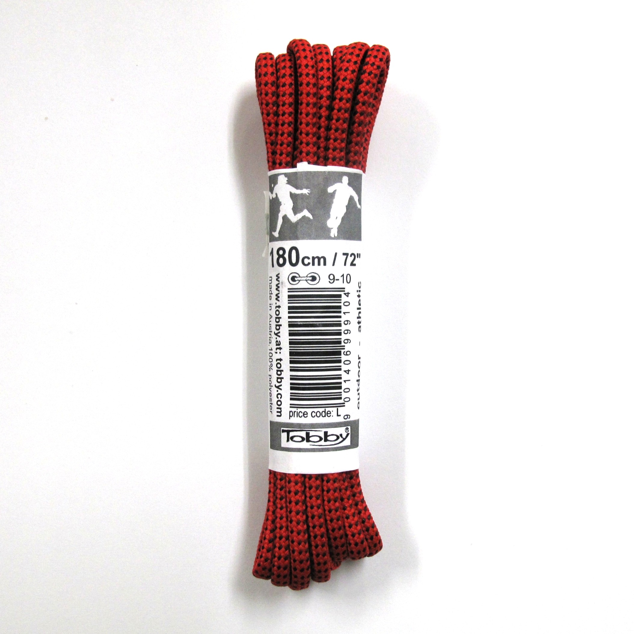 トビー / Tobby（トビー） | シューレースアウトドアスリム 丸 180cm / 242-DT10-180 レッド/ブラック 2本入り