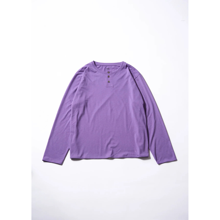 BRING / ブリング | ワンダーウェア ヘンリーネック ロングスリーブ Tシャツ / パープル WUNDERWEAR Henry Neck Long Sleeve T-shirt BW0109 ユニセックス ［25FW］