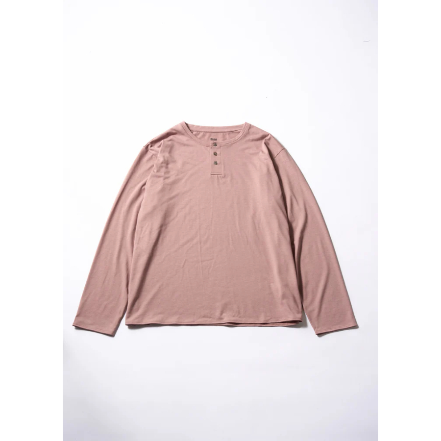 ワンダーウェア ヘンリーネック ロングスリーブ Tシャツ / モカ WUNDERWEAR Henry Neck Long Sleeve T-shirt BW0109 ユニセックス ［25FW］|ブリング / BRING
