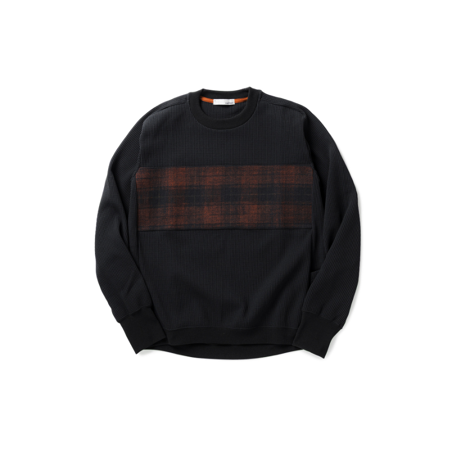 ナリフリ / narifuri（ナリフリ） | ﾌﾛﾝﾄﾊﾟﾈﾙﾜｯﾌﾙｽｳｪｯﾄ / BLACK NF1212 -001 トップス メンズ [25FW]