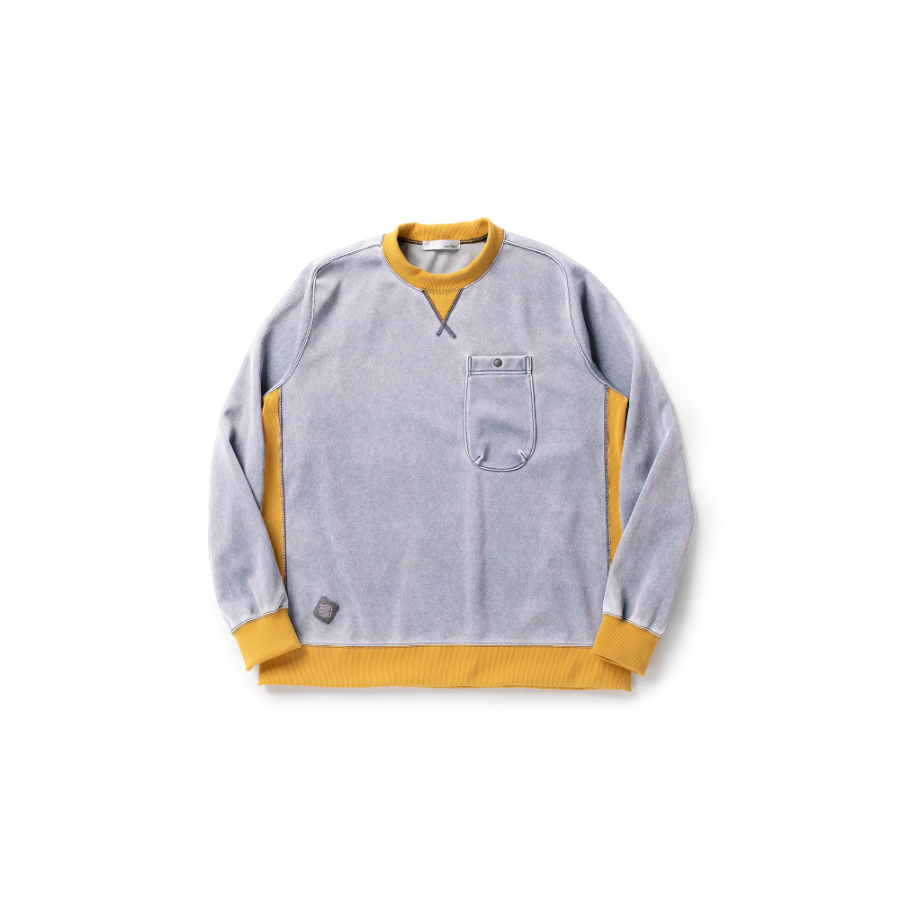 ナリフリ / narifuri（ナリフリ） | NFC ﾋﾟｸﾞﾒﾝﾄｼﾞｬｰｼﾞｰｸﾙｰｽｳｪｯﾄ / OLD BLUE NF1216-079 トップス メンズ [25FW]