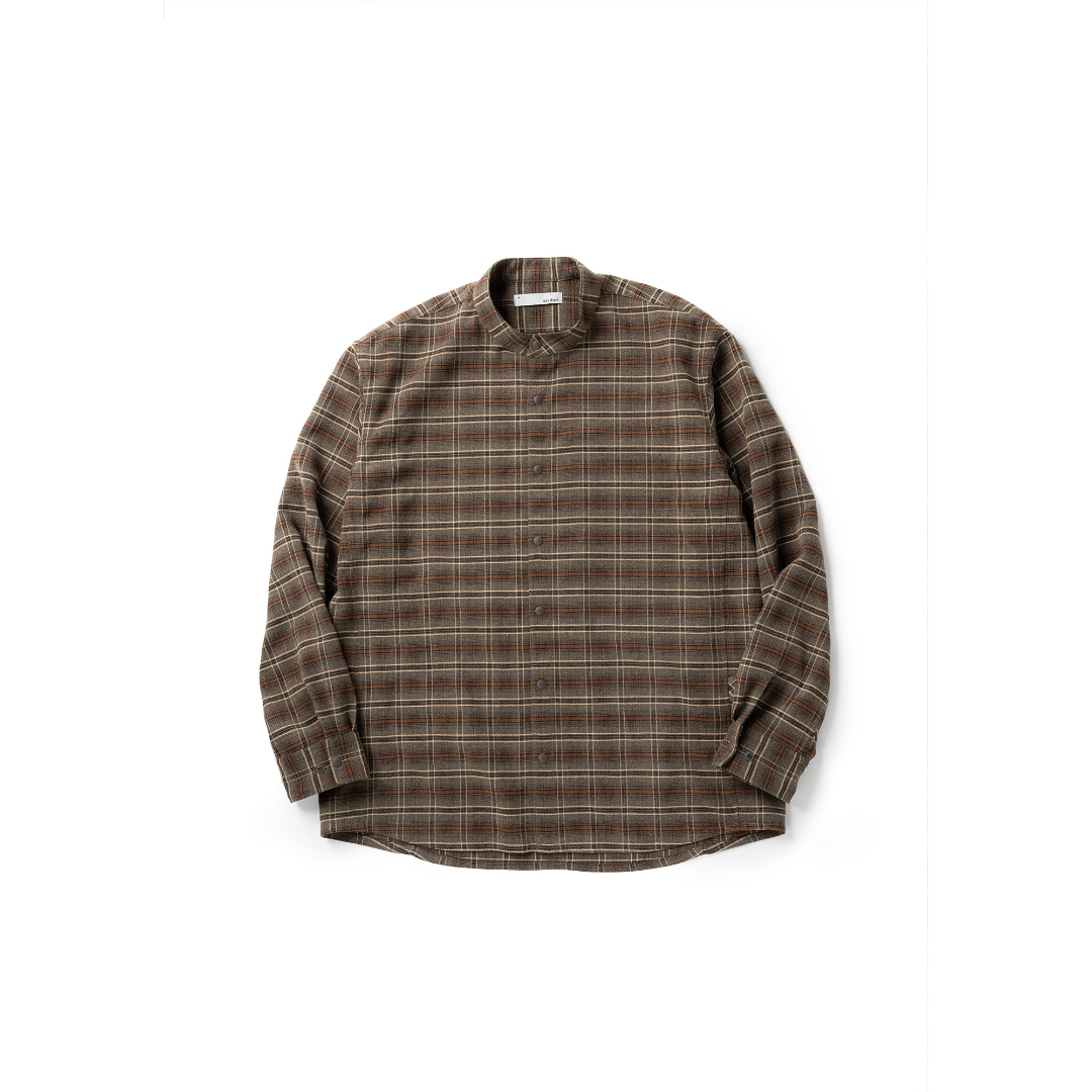 narifuri ナリフリ | ﾈﾙﾁｪｯｸｽﾀﾝﾄﾞｼｬﾂ / BROWN NF4058-035 シャツ メンズ [25FW]