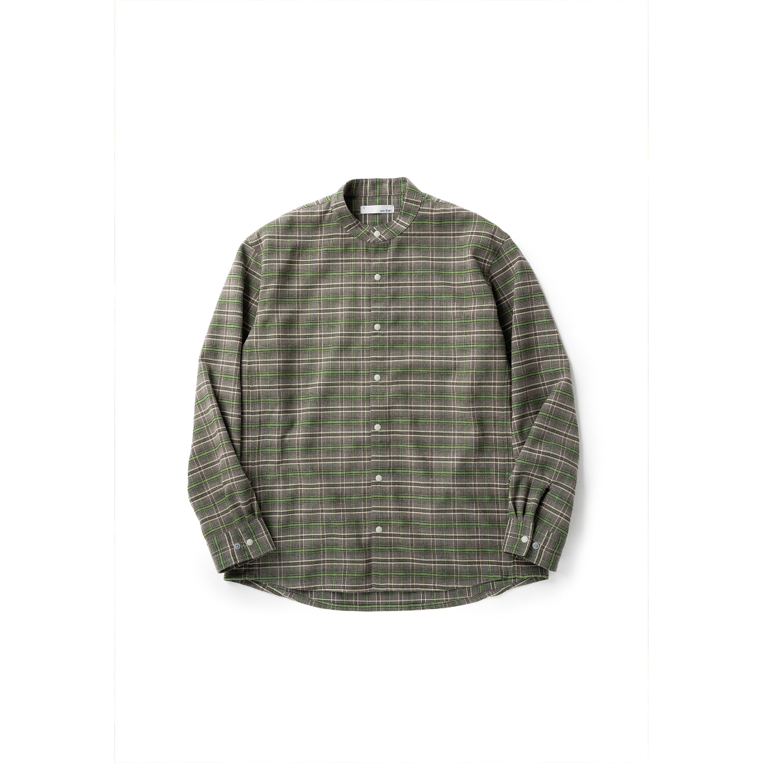 narifuri ナリフリ | ﾈﾙﾁｪｯｸｽﾀﾝﾄﾞｼｬﾂ / D.GREEN NF4058-058 シャツ メンズ [25FW]