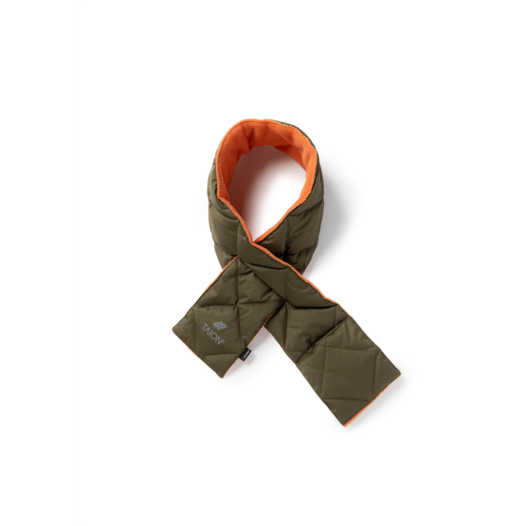 narifuri × TAION ﾘﾊﾞｰｼﾌﾞﾙﾀﾞｳﾝｷﾙﾄﾏﾌﾗｰ / D.OLIVE NFTA-10-059 ダウンマフラー メンズ [25FW]|ナリフリ / narifuri