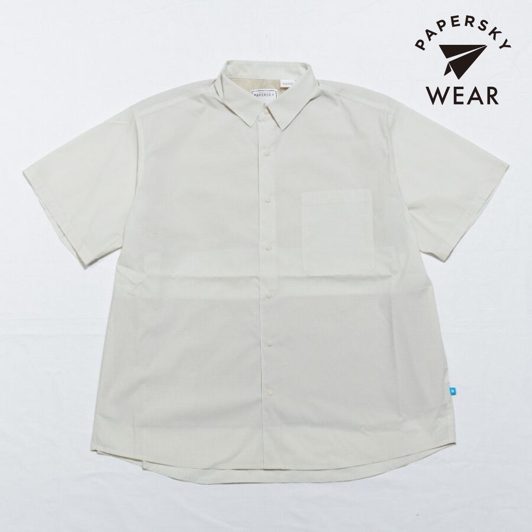 ペーパースカイ / PAPERSKY（ペーパースカイ） | PAPERSKY WEAR マガジンチェック ビッグシャツ 半袖 / IVORY CHECK MAGAZINE CHECK BIG HALF SHIRT PS251013IC ユニセックス 