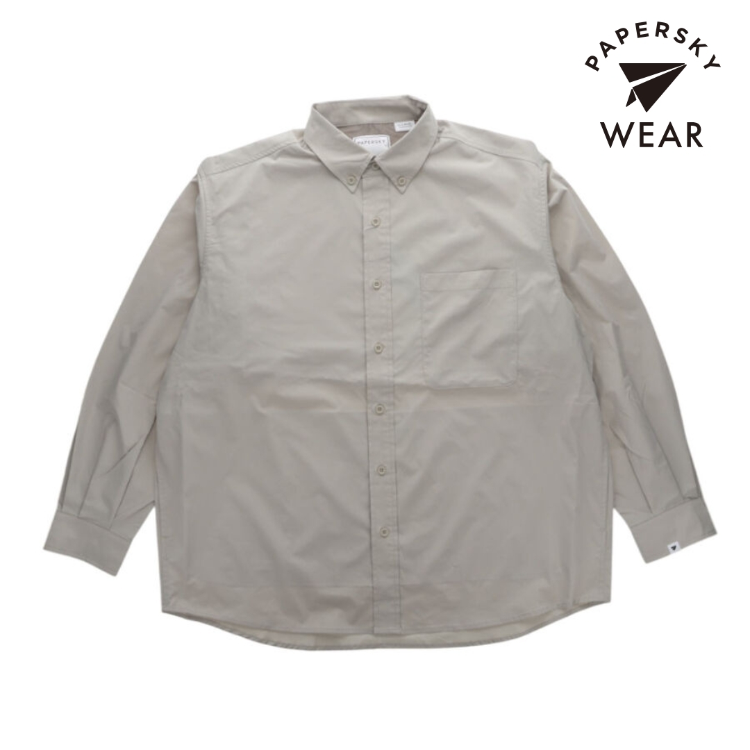 ペーパースカイ / PAPERSKY（ペーパースカイ） | PAPERSKY WEAR HIKE＆BIKE CAVE TYPEWRITER BIG SHIRT（ユニセックス） / PS231005 83（LIGHT BEIGE） ［25FW］