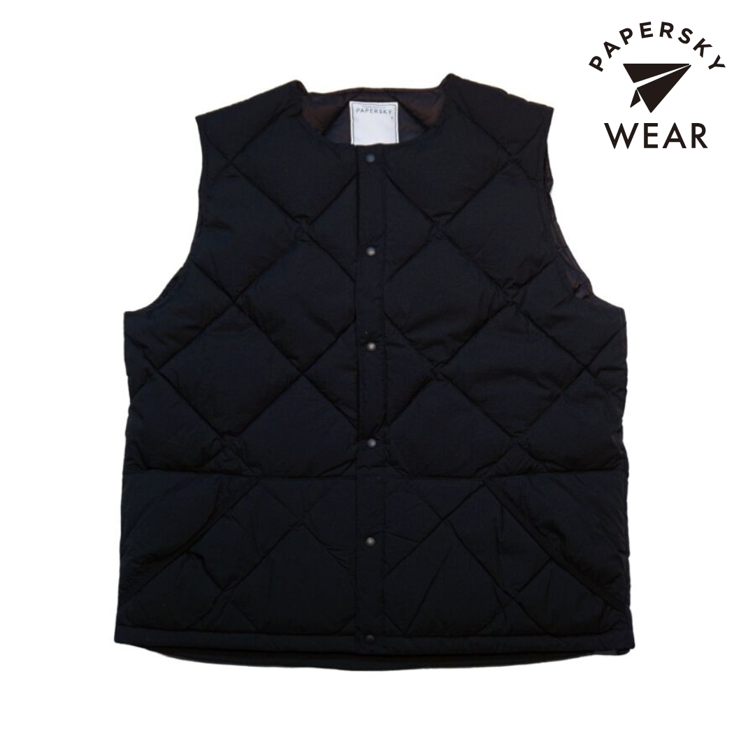 ペーパースカイ / PAPERSKY（ペーパースカイ） | PAPERSKY WEAR MIDDLE LAYER DOWN VEST（ユニセックス） / PS232002 01（BLACK） ［25FW］