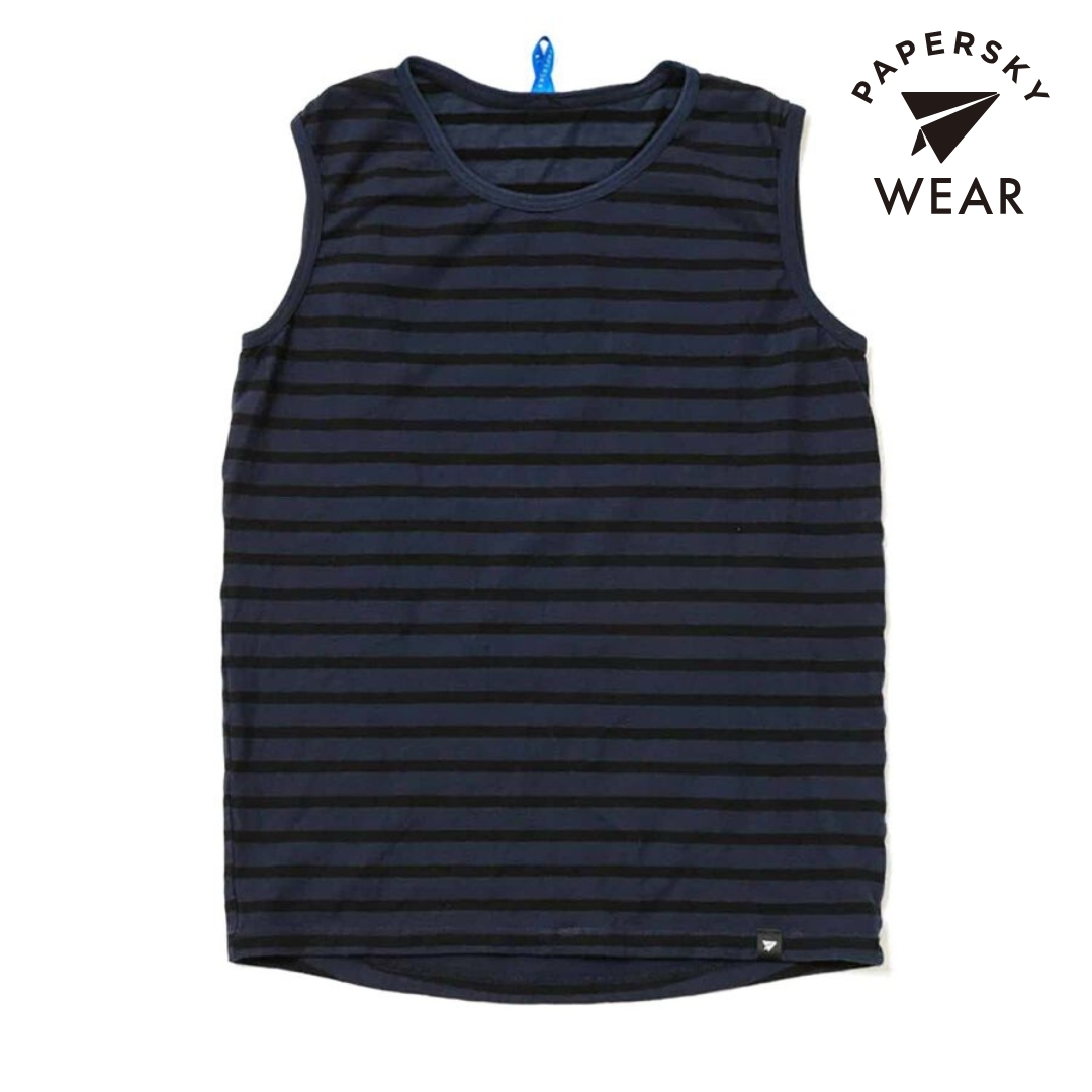 ペーパースカイ / PAPERSKY（ペーパースカイ） | PAPERSKY TOOLS Soft Trail Tank（ユニセックス） / PS042 紺色×黒色のボーダー ［25FW］
